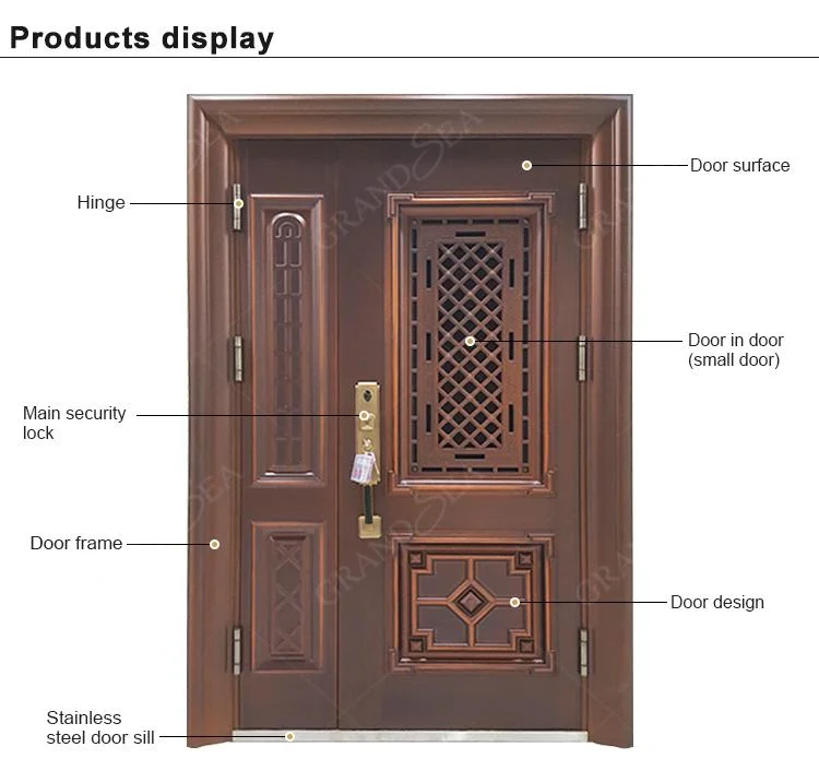 Steel Security Door Main Entry Entrance Front Doors Design for Residentialy Exterior Others Door for Houses